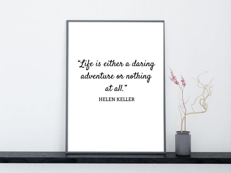 Helen Keller Motivational Quote Poster