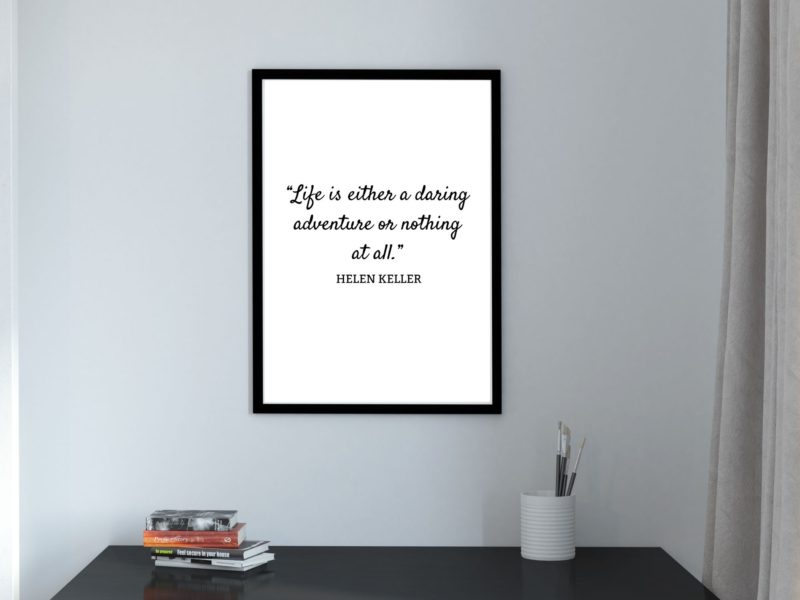 Helen Keller Motivational Quote Poster