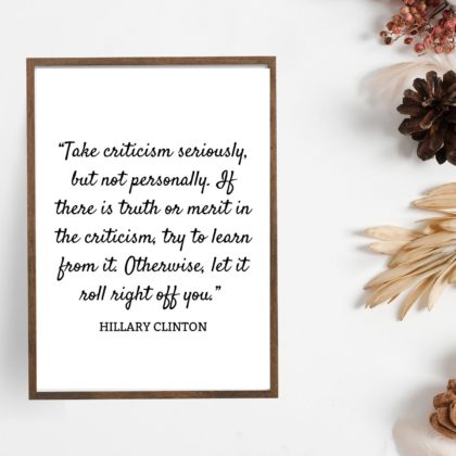 Hillary Clinton Motivational Quote Poster