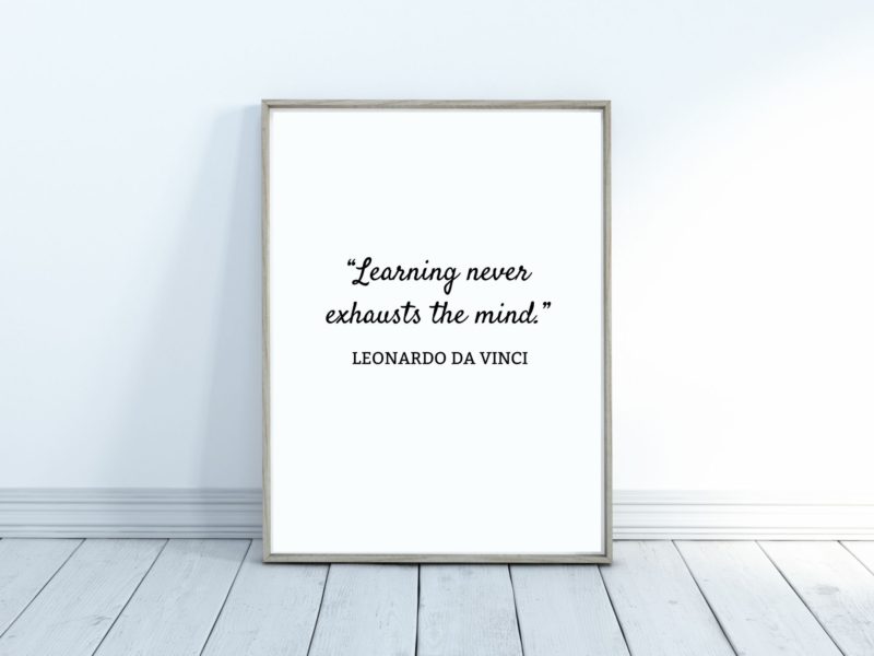 Leonardo Da Vinci Motivational Quote Poster