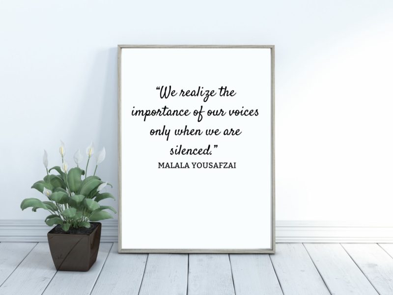 Malala Yousafzai Motivational Quote Poster