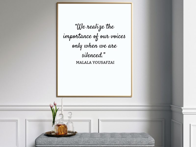 Malala Yousafzai Motivational Quote Poster