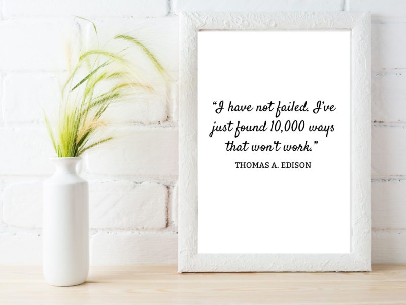 Thomas A Edison Motivational Quote Poster