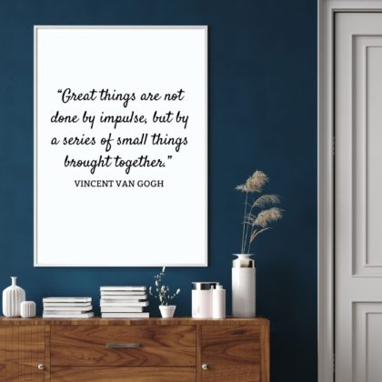 Vincent Van Gogh Motivational Quote Poster