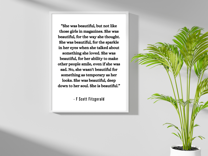 F Scott Fitzgerald Quote Poster