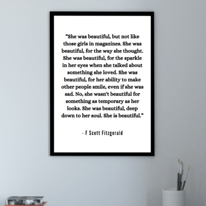 F Scott Fitzgerald Quote Poster