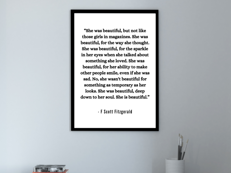 F Scott Fitzgerald Quote Poster