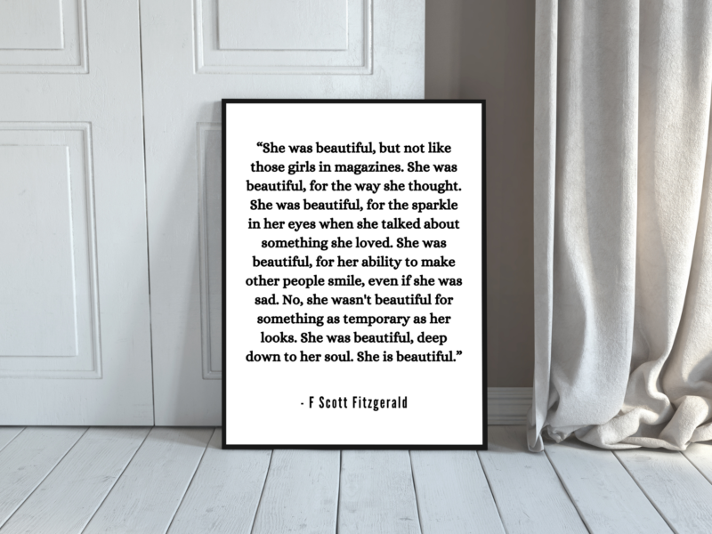 F Scott Fitzgerald Quote Poster