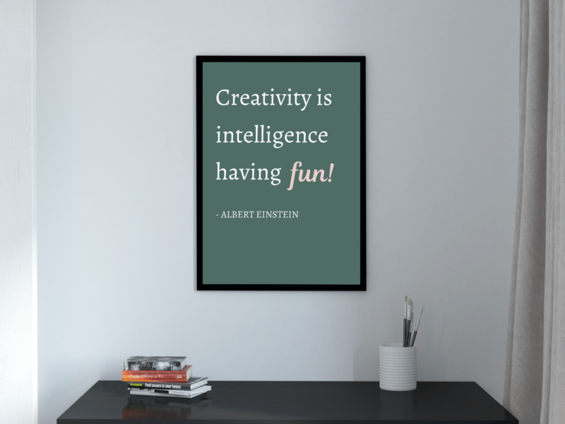 Albert Einstein Motivational Quote Poster