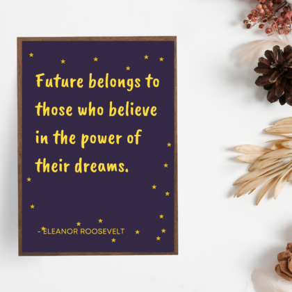 Eleanor Roosevelt Quote - The future belongs to those who believe | Wall Art  | Museum Quality Print | Inspirational Quote