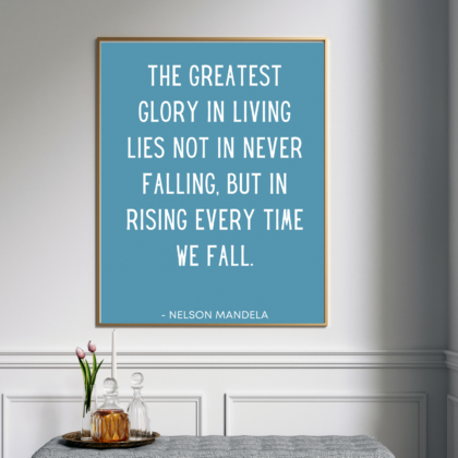 Nelson Mandela Motivational Quote Poster