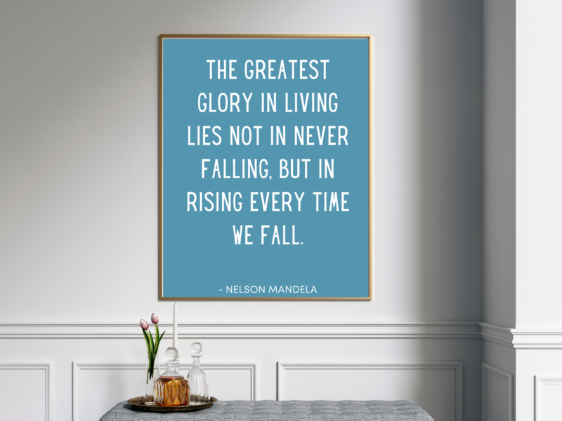 Nelson Mandela Motivational Quote Poster