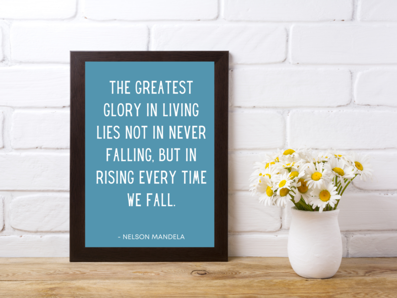 Nelson Mandela Motivational Quote Poster