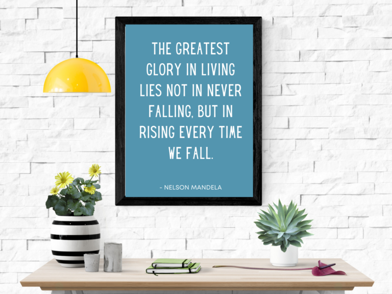 Nelson Mandela Motivational Quote Poster
